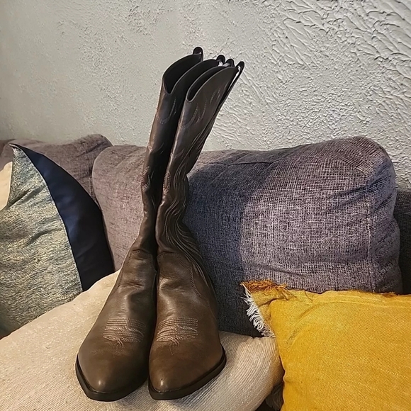 Rollda Cowboy Western Boots New Brown Tonal Stitching Sz 10M - Picture 7 of 14